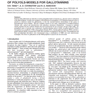 Synthesis And Spectroscopic Characterisation Of The Polygalloyl Esters Of Polyols-Models For Gallotannins