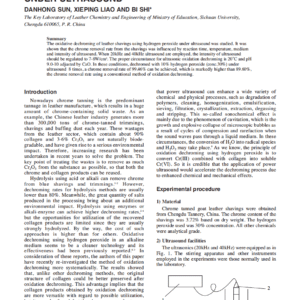 Oxidative Dechroming Of Leather Shavings Under Ultrasound