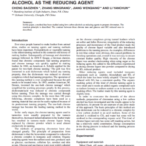 Preparation Of Chrometan Using Low Carbon Alcohol As The Reducing Agent