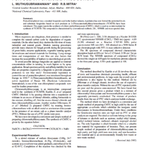 Efficient Synthesis Of Chloromethylthiocyanate For Use In Fungicide Production
