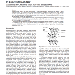 The Preparation And Application Of A Montmorillonite-Based Nanocomposite In Leather Making