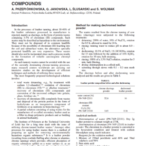 Leather Powder As An Agent For Removing Environmentally Hazardous Organic Compounds