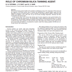Augmentation Of Garment Sheepskin Type Properties In Goatskins: Role Of Chromium-Silica Tanning Agent