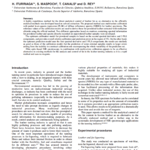 Analytical Control Of Leather Fat By Near Infrared Reflectance Spectroscopy