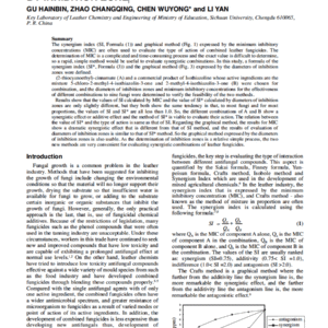Evaluating Combinations Of Leather Fungicides By Inhibition Zone