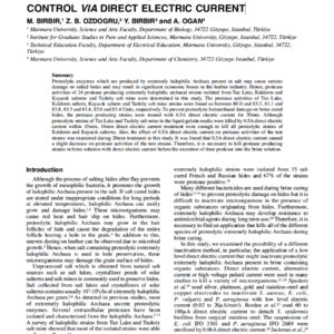 Extracellular Protease Activities Of Extremely Halophilic Archaea And Their Control Via Direct Electric Current