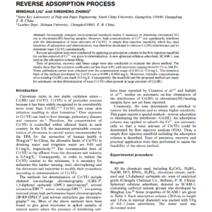 Automatic On-Line Determination Of Trace Chromium(VI) In Chromium(III)-Bearing Samples By Reverse Adsorption Process