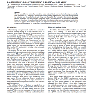 The Effect On Bending Stiffness Of Drying Leather Under Strain