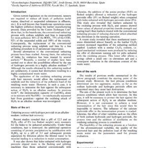 Oxidising Unhairing Process With Hair Recovery