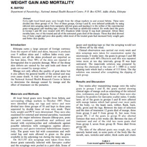 Determination Of The Effect Of Treatment Against Sarcoptic Mange On Goat Skin, Body Weight Gain And Mortality