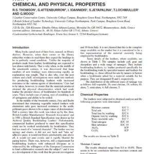 A Survey Of Current Bookbinding Leathers: Part 1 Chemical And Physical Properties