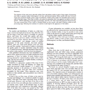 Changes To Surface Flaws On Deer Hides During Processing To Garment Leather