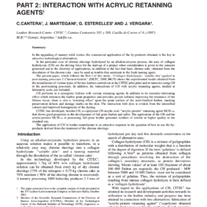 Collagen Hydrolysate: ‘Soluble Skin’ Applied In Post-Tanning Processes Part 2: Interaction With Acrylic Retanning Agents