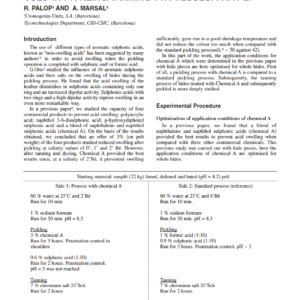 Auxiliary Agents With Non-Swelling Capacity Used In Pickling/Tanning Processes. Part 2.