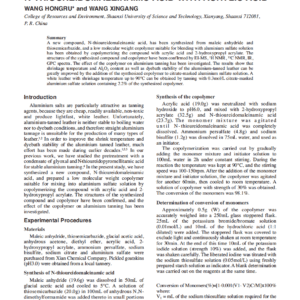 Stable Aluminium Tannage With A Copolymer Of N-Thioureidomaleinamic Acid With Acrylic Acid