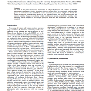 Modification Of Collagen Hydrolysate By EDAC