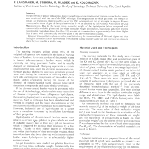Gel-Sol Transitions Of Chrome Tanned Leather Waste Hydrolysate