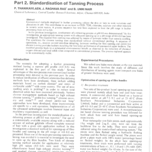 Development Of Leather Processing Method In Narrow pH Profile: Part 2. Standardisation Of Tanning Process