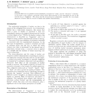 Measurement Of Creep, Relaxation And Bagginess Indexes Of Leather