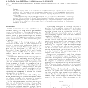 Recycling Of Unhairing Liquors From A Sheepskin Tannery By Ultrafiltration System