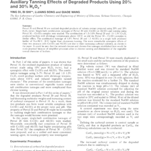 Oxidizing Degradation Of Valonia Extract And Utilization Of The Products. Part 3 Auxiliary Tanning Effects Of Degraded Products Using 20% And 30% H2O2