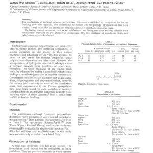 Epoxysilane: A New Crosslinker For Water-Borne Polyurethane Finishes
