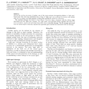 Biting Fly Damage On Bovine Leather—An Alternative Source Of ‘Light Spot’ Damage