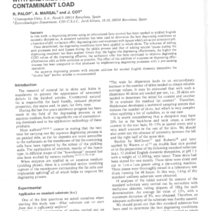 Optimization Of The Aqueous Degreasing Process With Enzymes And Its Influence On Reducing The Contaminant Load