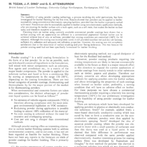 Investigation Of The Feasibility Of Using Powder Coating For Leather Finishing