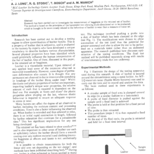 Investigation Of A Test For Leather Bagginess (Retained Set)