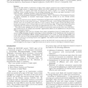 Input/Output Analysis At A Chilean Tannery