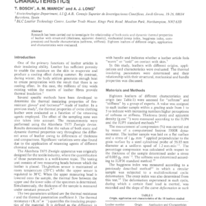 Thermal Properties Of Leather And Their Relation To Structural, Mechanical And Handle Characteristics