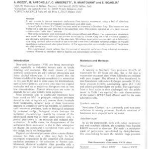 Removal By An Adsorbent Resin Of Non-Ionic Surfactants Used In Tannery Processes