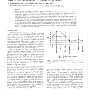 Development Of A Leather Processing Method In Narrow pH Profile: Part 1. Standardisation Of Dehairing Process