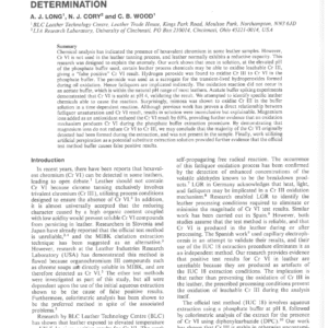 Potential Chemical Mechanisms Causing False Positive Results In Hexavalent Chromium Determination