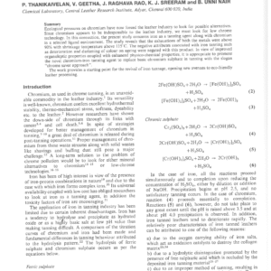 A Novel Chromium-Iron Tanning Agent: Cross-Fertilization In Solo Tannage