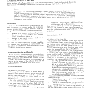A New Process Of Leather Dyeing In Solvent Medium