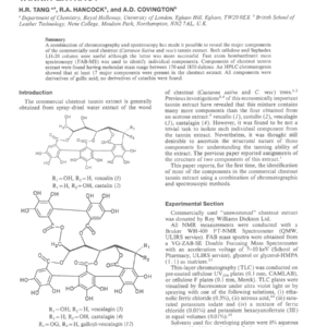 Studies Of Vegetable Tannins. Characterisation Of Commercial Chestnut Tannin Extract