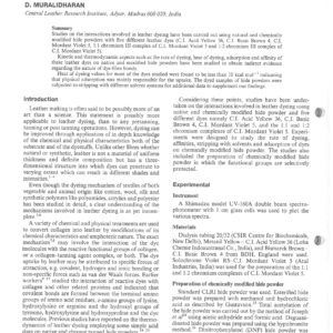 Chemical And Physical Interactions Involved In Leather Dyeing