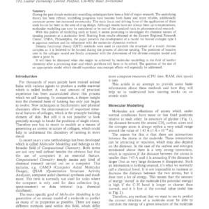 Molecular Modelling Of Tanning Processes
