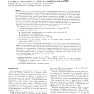 Influence Of The Fat Composition Of Greasy Leathers On Their Bonding Capacity