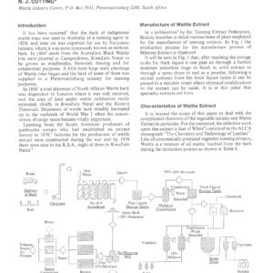 The Development And Application Of Speciality Wattle Extracts