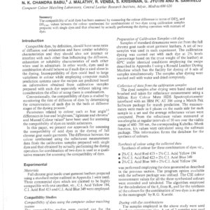 Study On Compatibility Of Acid Dyes: Assessment Using A Computer Colour Matching System
