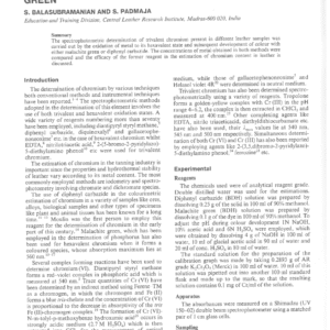 Spectrophotometric Determination Of Chromium In Leather Using Diphenyl Carbazide And Malachite Green