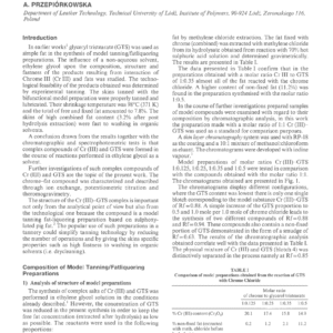 Investigation Of Model Tanning/Fatliquoring Preparations