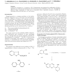 Syntheses And Fungicidal Evaluation Of Compounds Analogous To 1,3-Oxazine