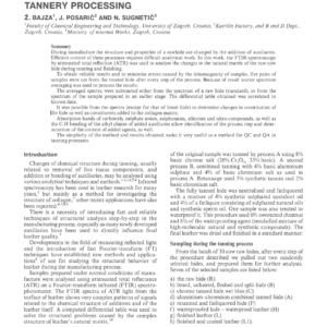 Application Of Ft-Infrared Spectroscopy To The Study Of Structural Changes Of Leather During Tannery Processing