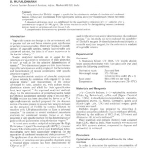 Spectrophotometric Analysis Of Catechins And Condensed Tannins Using Ehrlich’s Reagent