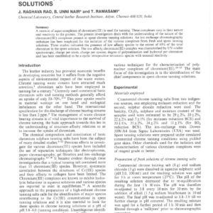 Isolation And Characterisation Of A Low Affinity Chromium(III) Complex In Chrome Tanning Solutions