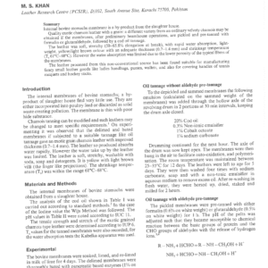Oil Tannage For Improved Utilization Of Internal Bovine Stomach Membranes